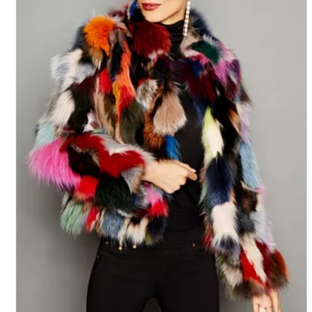 Multicolor Fur Jacket